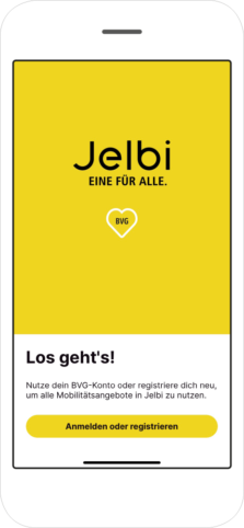 210528_JLB-LP_Handyscreens-ko Screenshot des Login-Bereichs der Jelbi-App