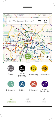 JLB-LP_Handyscreens-Nearby Screenshot des Routenplaners in der Jelbi-App