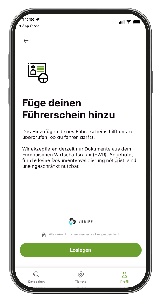 Führerschein verifizieren in der Jelbi-App